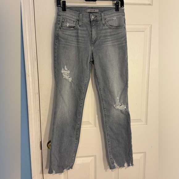 Joe's Dalila Mid Rise Distressed Straight Ankle Jeans - Picture 1 of 10